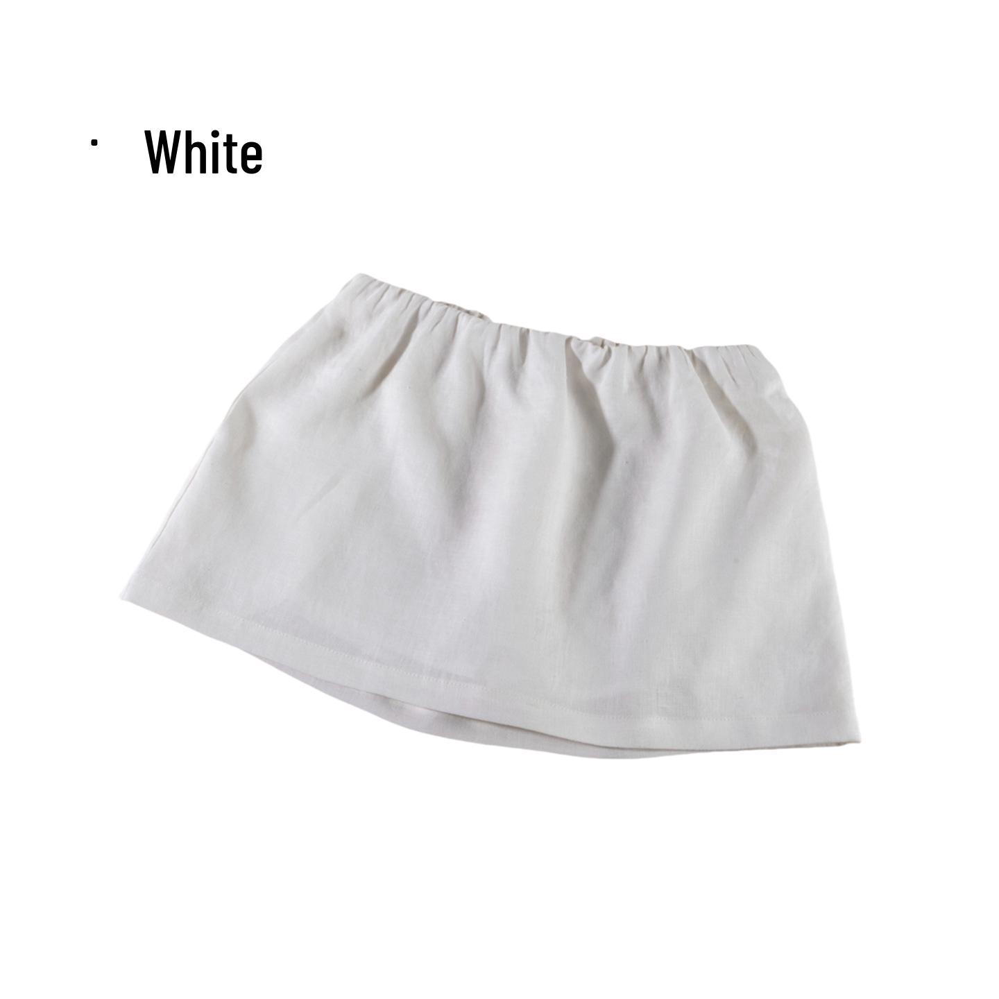 

Versatile Thickened Linen A-line Midi Skirt in Red Large білий