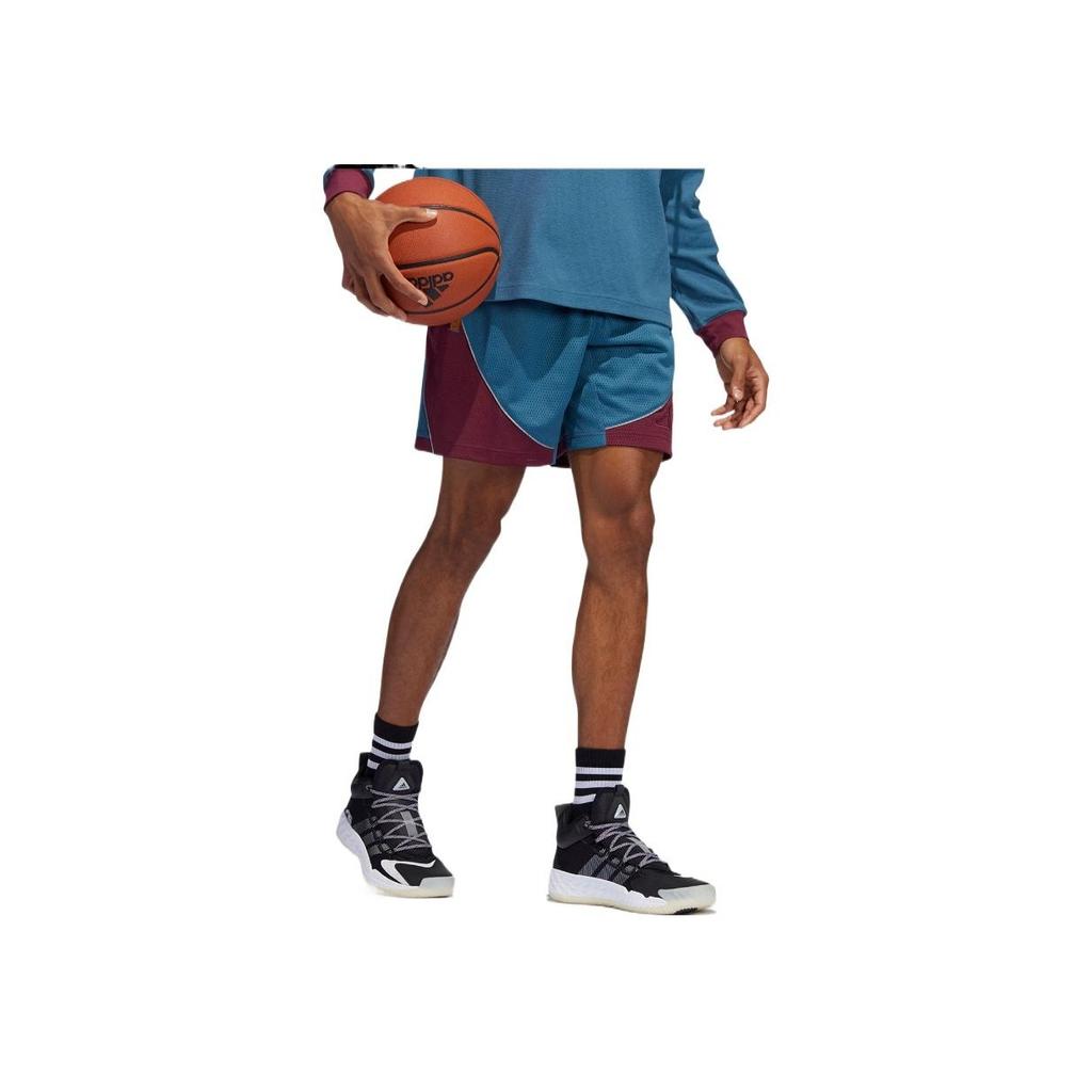 Adidas Color Block Basketball Straight Leg Shorts Men Shorts Blue H45513