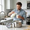Kitchen Milk Temperature Reader with Metal Stem and Pot Side Clip, Two Scale Face for Coffee Heating and Home Cooking