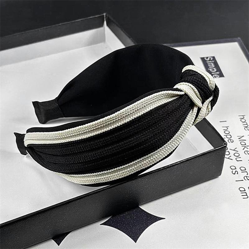 

Шикарная женская вязаная повязка на голову с узлом из ткани для женщин, повседневный головной убор для шопинга, широкая повязка для пресса для волос, аксессуары