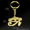 Stainless Steel Egyptian Eyes Key Chain for Women Men Statement Mythology Eye of Ra Horus Symbol Car Key Ring Jewelry