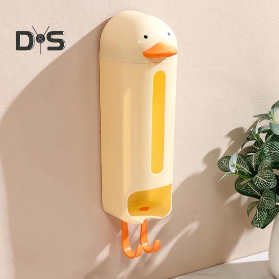 Plastic Bag Holder Wall Mounted Sock Underwear Organizer Grocery Bag Dispenser Cartoon Duck Design Underwear Storage Box for Wardrobe Cabinet Bedroom