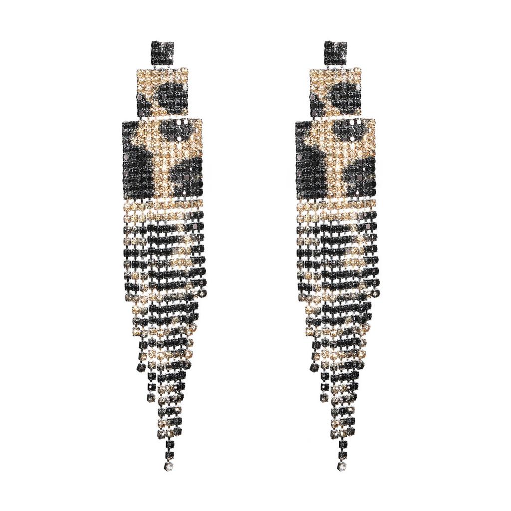 Diamond Geometric Tassel Earrings Color Stylish Sweet Earrings