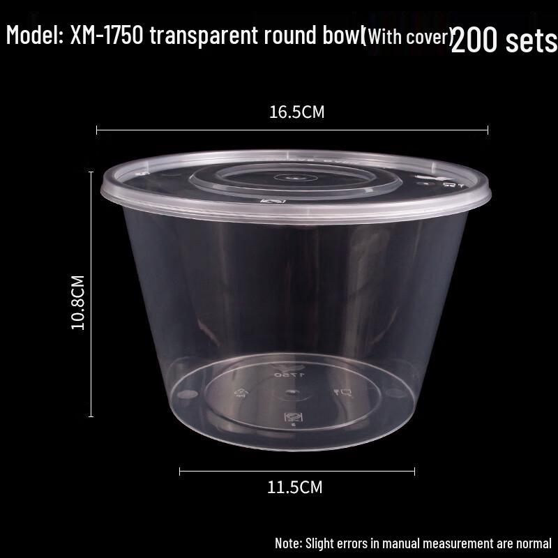 Runde Einweg-Lebensmittelbehälter aus Kunststoff mit Deckel