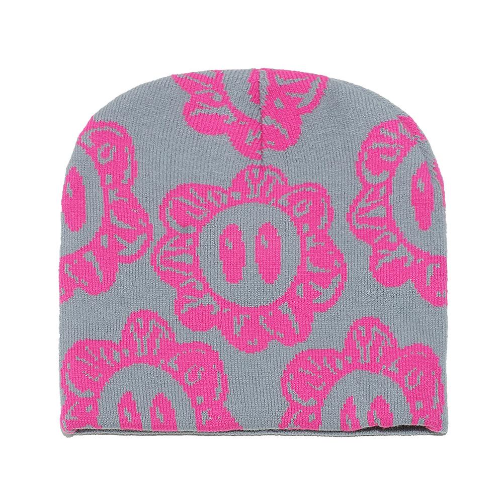 Cold Hat Internet Celebrity Jacquard Sun Flower Knitted Wool Hat Warm Pullover Hat Wholesale