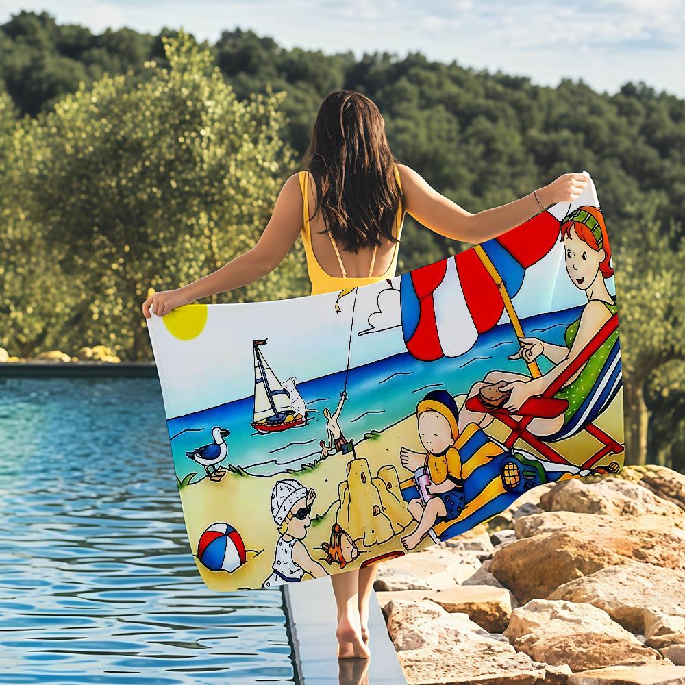 Cartoon C-Caillou Towel Drying Bath Towel Applicable To Light Swimming Camping Yoga Beach Out