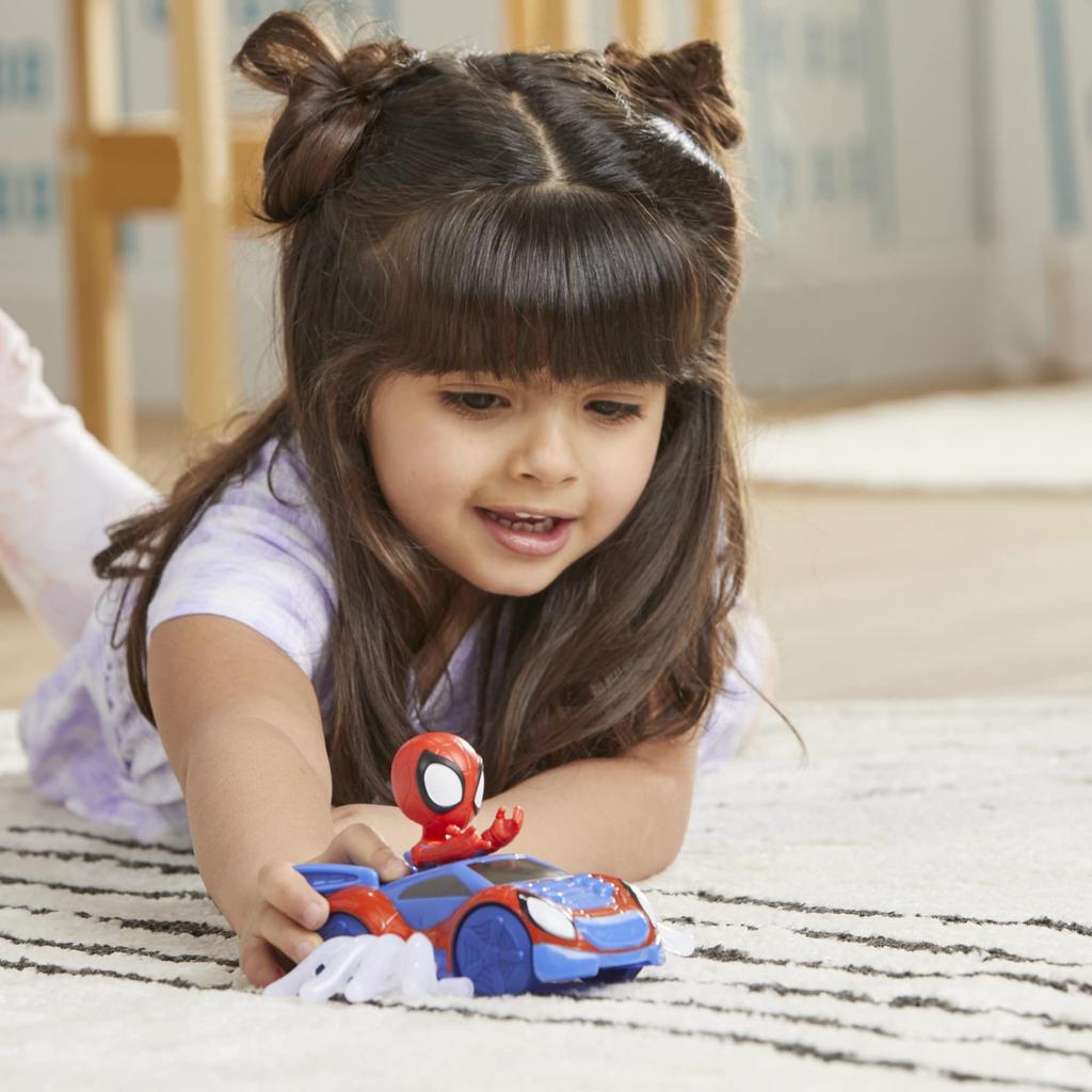 Hasbro Marvel Spidey and His Amazing Friends Spidey Action Preschool Ages Authentic Webcrawler, 4-inch (10 Cm) Figure, Vehicle, Toy, 3+, F7454,