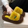 2026 New Autumn Style Height Increasing Thick Soled Hairy Women's Cotton Slippers for External Wear