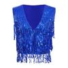 Women's Shiny Sequin Sleeveless Vest Sparkly Casual Open Front Waistcoat Jackets Glitter Vest Coat