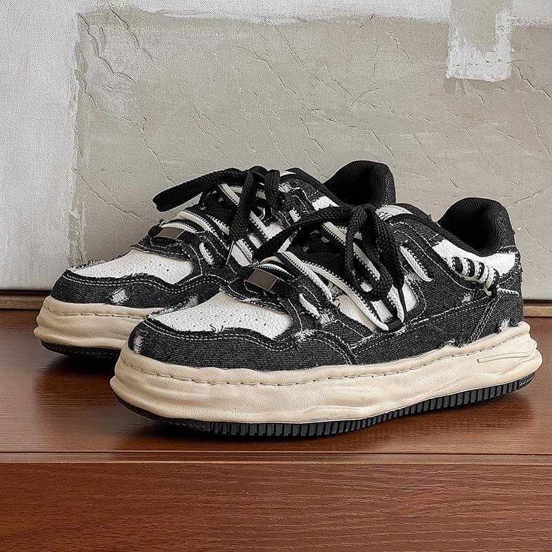 

Retro Vintage Style Men s Trendy Board Shoes Fashionable and Versatile for Dating Daily Commuting Casual Sports Shoes 42 чёрный