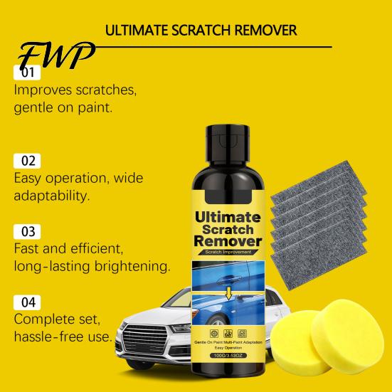100G Kratzerentferner 1 Set Autoreparatur-Kit, Entferner, Schwamm & Fahrzeug-Flüssigwischtuch, Schnelle Wiederherstellung des Glanzes bei Kratzern für Fahrzeuge Kit