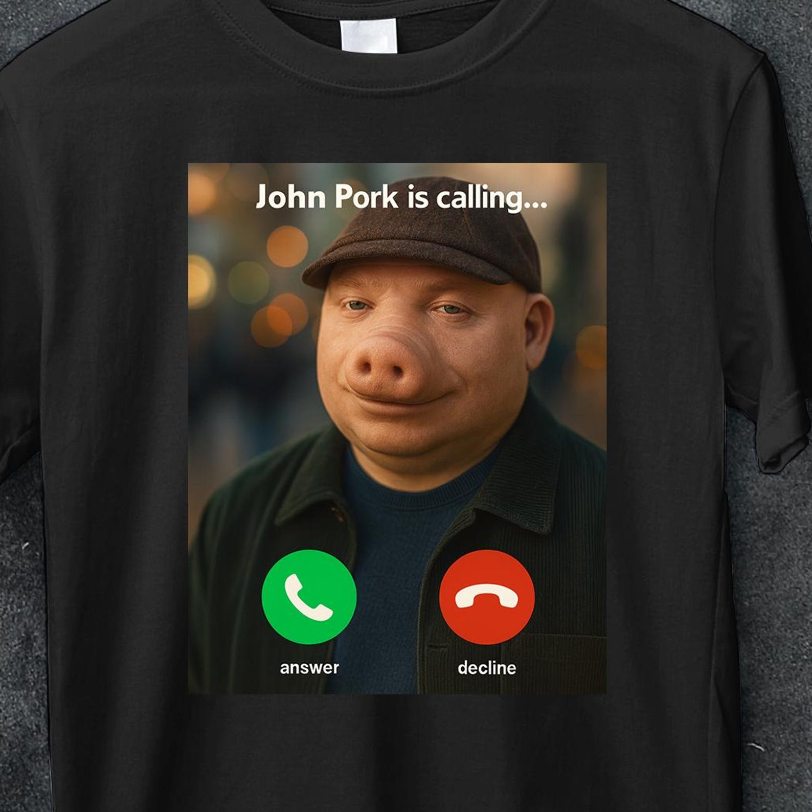 John Pork Meme T-Shirt, Funny Memes Tee, Dih Memes Shirt, John Pork Is Calling, Brainrot Meme Apparel, Viral Meme Gift for Teens & Adults XL
