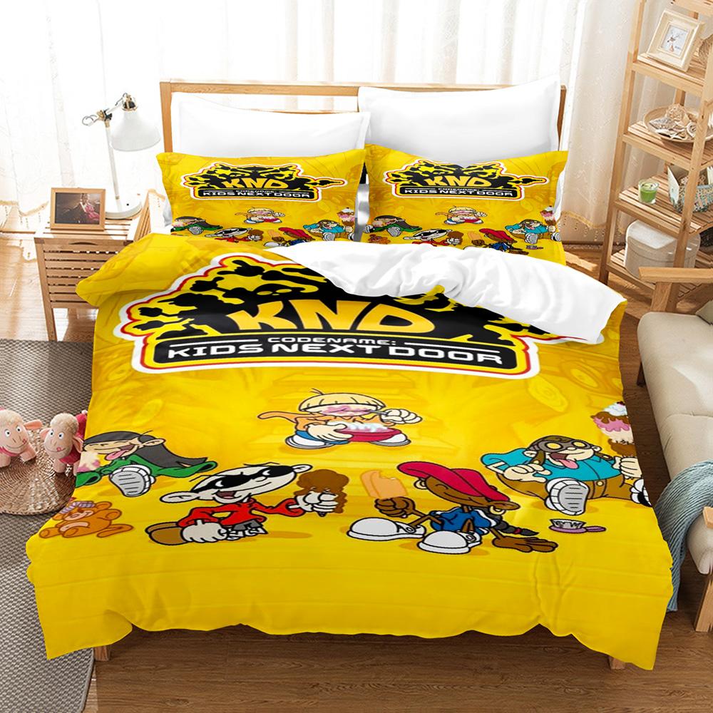 Childhood Memories Nigel Uno KND Retro Cartoon Duvet Cover Set 3PCS Bedding With 2 Pillowcases Nostalgic Text Art Home Decor