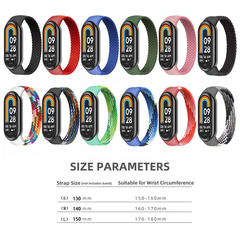 Pletený řemínek pro Xiaomi Mi Band 9 8 Elastický nylonový náramek na hodinky Correa Náhradní poutko pro Xiomi Miband 9 8 Příslušenství