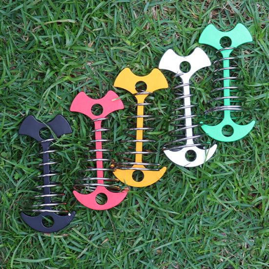 Telescopic Spring Fish Bone Nail Aluminum Alloy Tent Nail Hiking Ground Pin Travel Tent