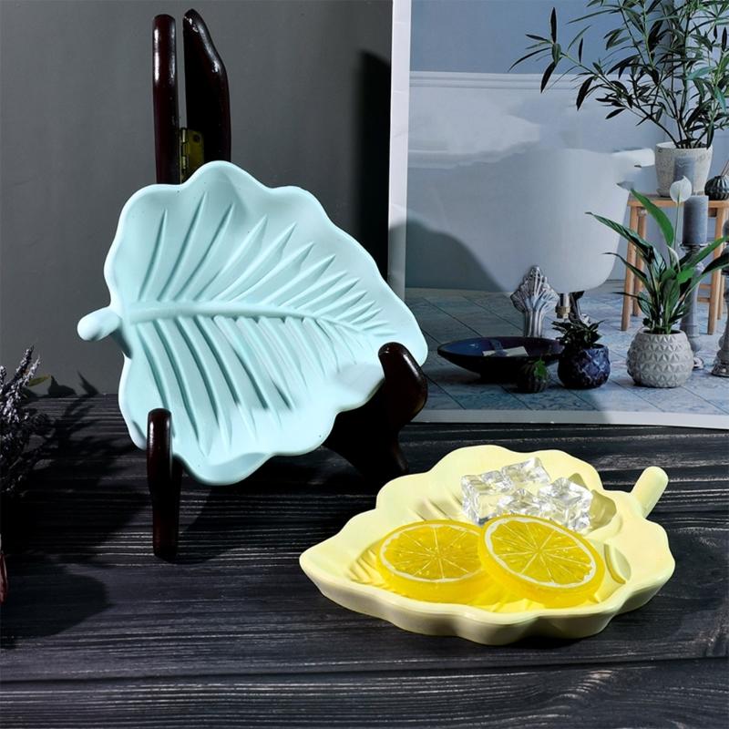 Sturdy Silicone Tray Mold Unique Dish Mold with Tropical Leaf Pattern for Epoxy Resin Crafting and Jewelry Making