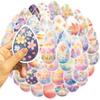 50-Piece Festive Original Non-Infringing Easter Series Watercolor Egg Stickers - DIY Waterproof Decor for Guitars, Phones