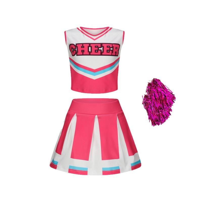 Girls Cheerleading Uniform Kids Stage Performance Outfit School Sports Meet Dance Costume