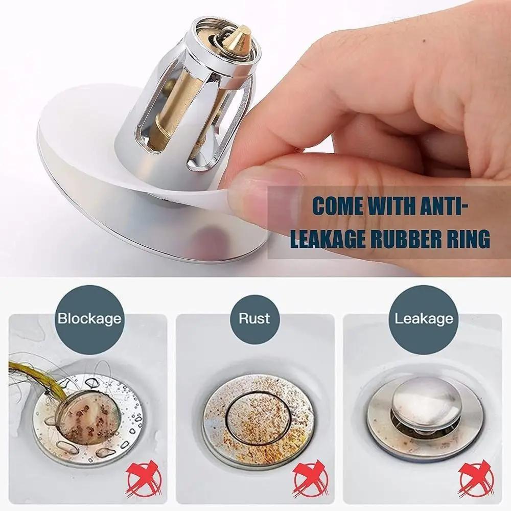 With Anti-clogging Basket Wash Basin Bounce Drain Filter Hair Catcher Universal Sink Drain Stopper Sink Pop-Up Drain Plug