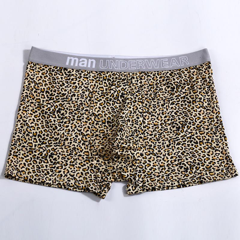 Men's Plus Size Leopard Print Underwear with Comfortable Wide Waistband