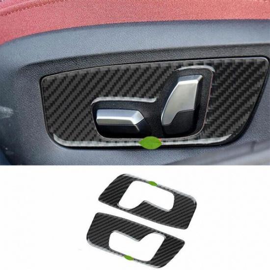 Real Carbon Fiber Seat Adjustment Button Frame Trim For BMW 5 Series 2018-