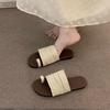 Vintage Vacation Brown Mori Sandals Fairy Shoes Outer Wear 2025 Summer with Skirt Evening Breeze Roman Cool Slippers