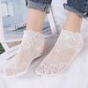 Women Rose Lace Socks Thin Transparent Elastic Mesh Stockings Breathable Anklet