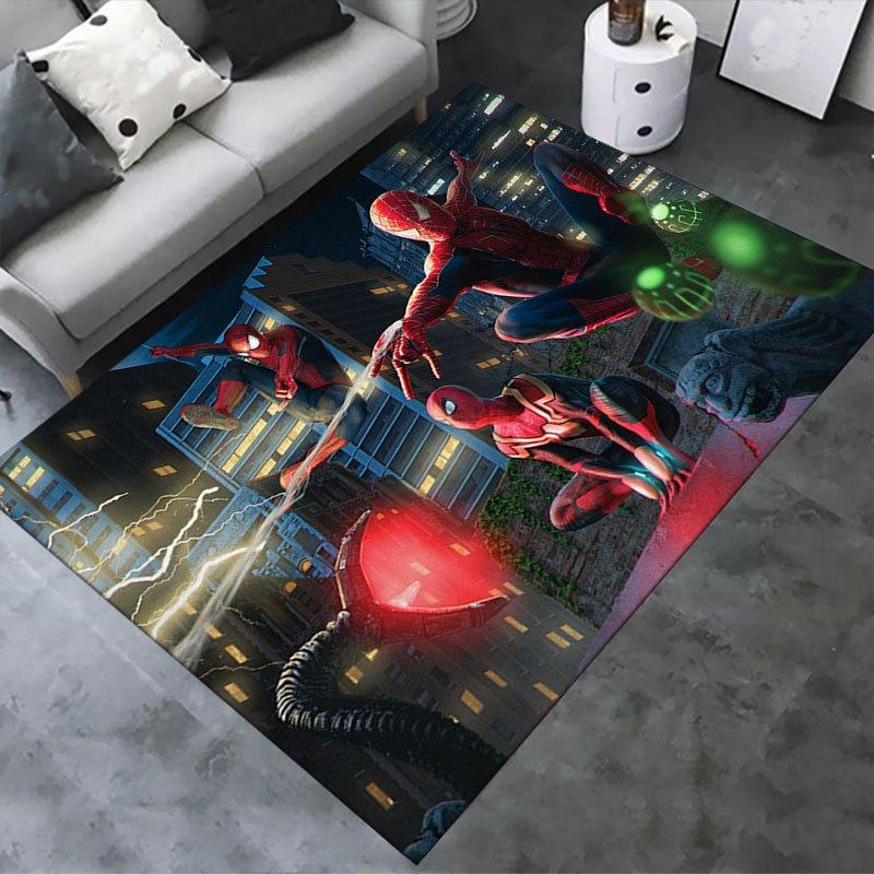 1 Stück Disney Spiderman Muster Teppich Bereichsteppich Rutschfester Teppich Handwaschbar Fußmatte Geeignet für Wohnzimmer Schlafzimmer Heimdekoration