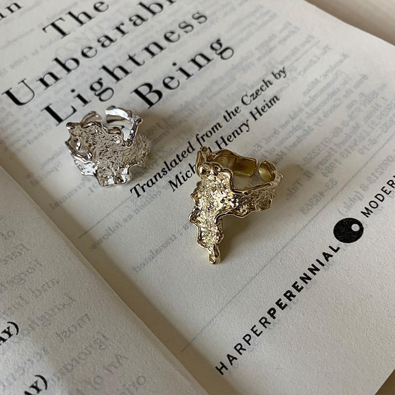 Korean Stylish Inspired S925 Open Ring With Textured Flame For Women Trendy