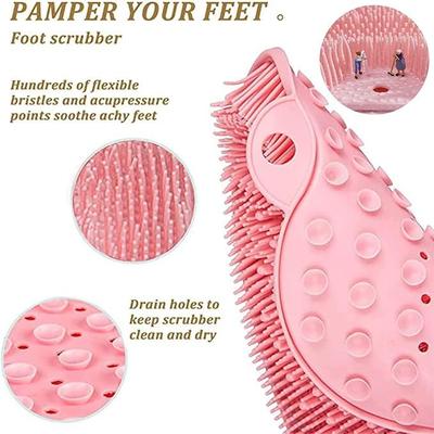 Clickswift Silicone Body Scrubber Brush, Multi-Purpose for Back and Foot Massage, Bath Accessory with Hanging Loop for Foot Care Relaxation, Increas