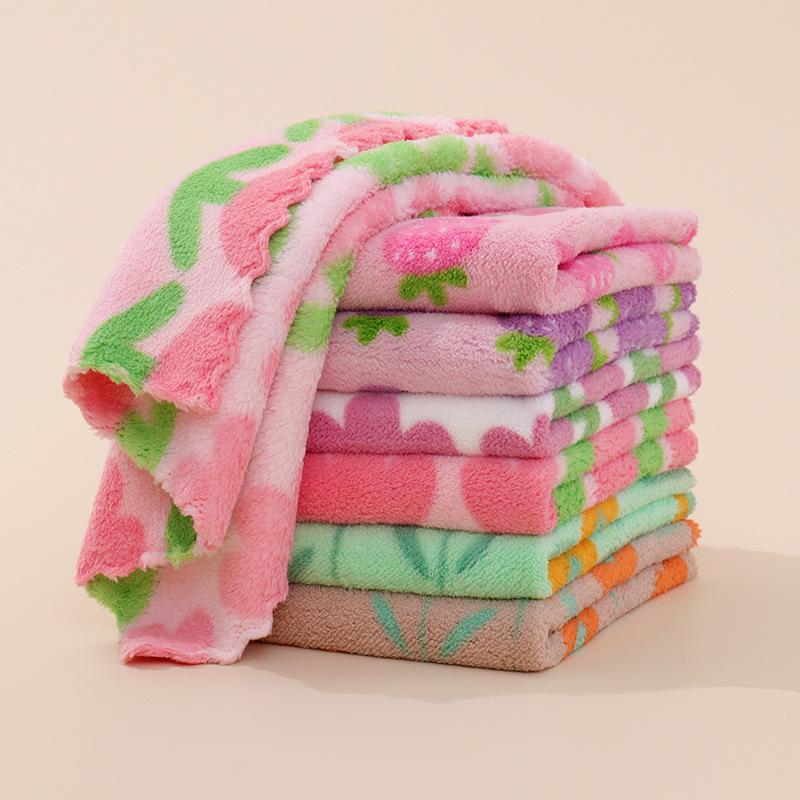 4Pcs Kitchen Cleaning Cloths Soft Absorbent Dishcloth Coral Fleece Sunflower Wiping Towel Rags Household Cleaning Cloth 30X30Cm