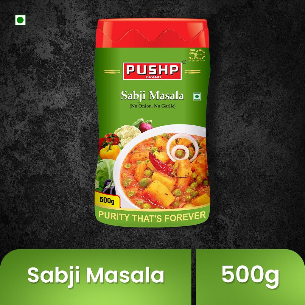 Pushp Sabji Masala 500g Jar Pack Of 1 Premium Indian Spice Blend For Vegetables Multipurpose Curry Seasoning Kitchen Use