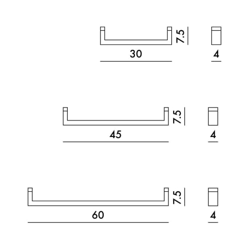 Kartell "RAIL 30" Towel Rack, Glossy Black, W30/D7.5/H4cm, SFAC-K9930-E6, by Ludovica & Roberto Palomba [Official Product from the Official Domestic D