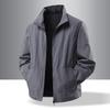 Giacca da uomo sportiva larga stile coreano casual tinta unita con tasche manica lunga cerniera cardigan top