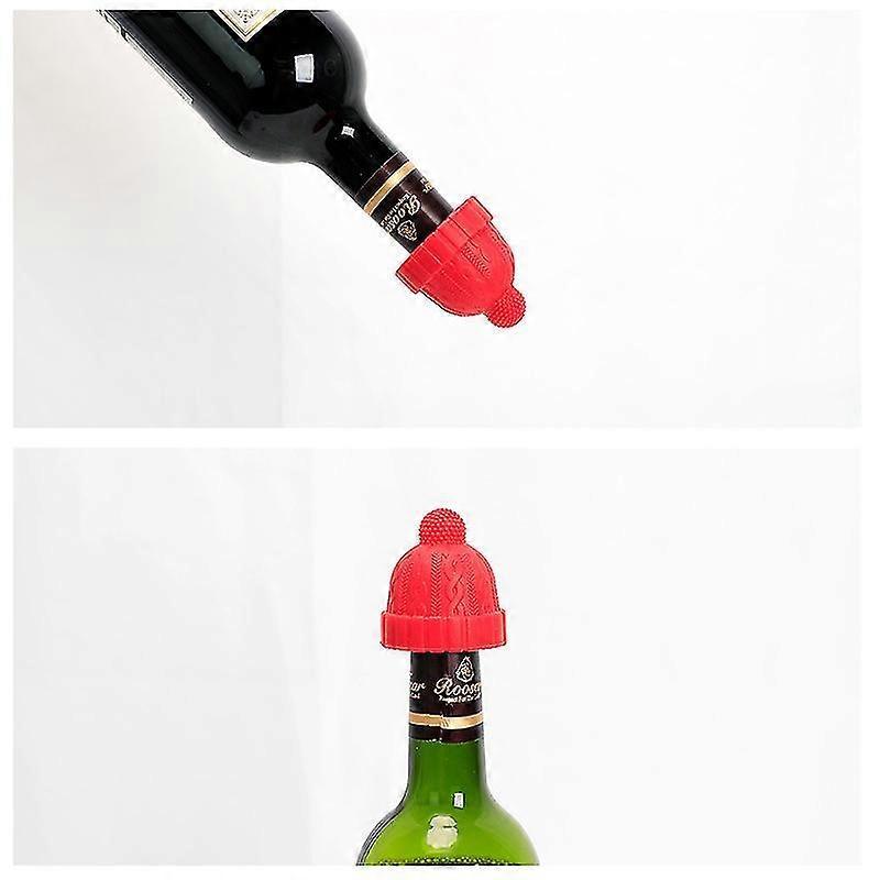 3 Stück Silikon-Flaschenverschluss Mützen-Design Dekorative Flaschenverschluss-Korken-Ersatz für Weingetränke