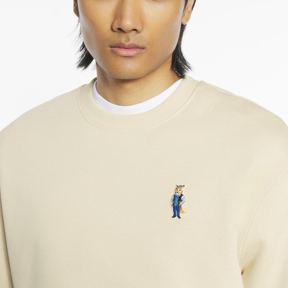 Maison Kitsune Dressed Fox Solid Logo Crewneck Long Sleeve Sweatshirt Men sweatshirt PM00310KM0341-0335