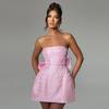 Summer New, Fashionable Temperament, Sexy Jacquard Tube Top Bow Dress for Women