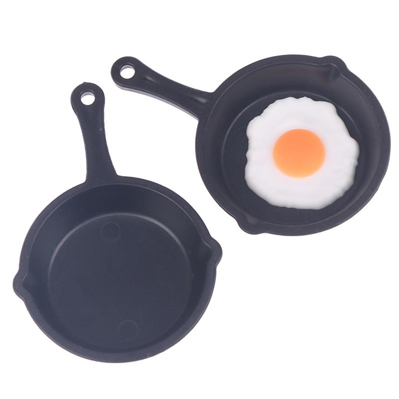 Dollhouse Miniature Frying Egg Pans For 12Th Dolls House Kitchen Accessories
