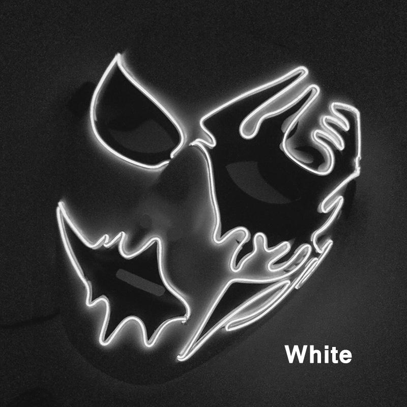 Led Light Up Scary Mask Shuffle Dance Cosplay Mask Glowing Purge Mask For Adult Dancer Halloween Party Show Props