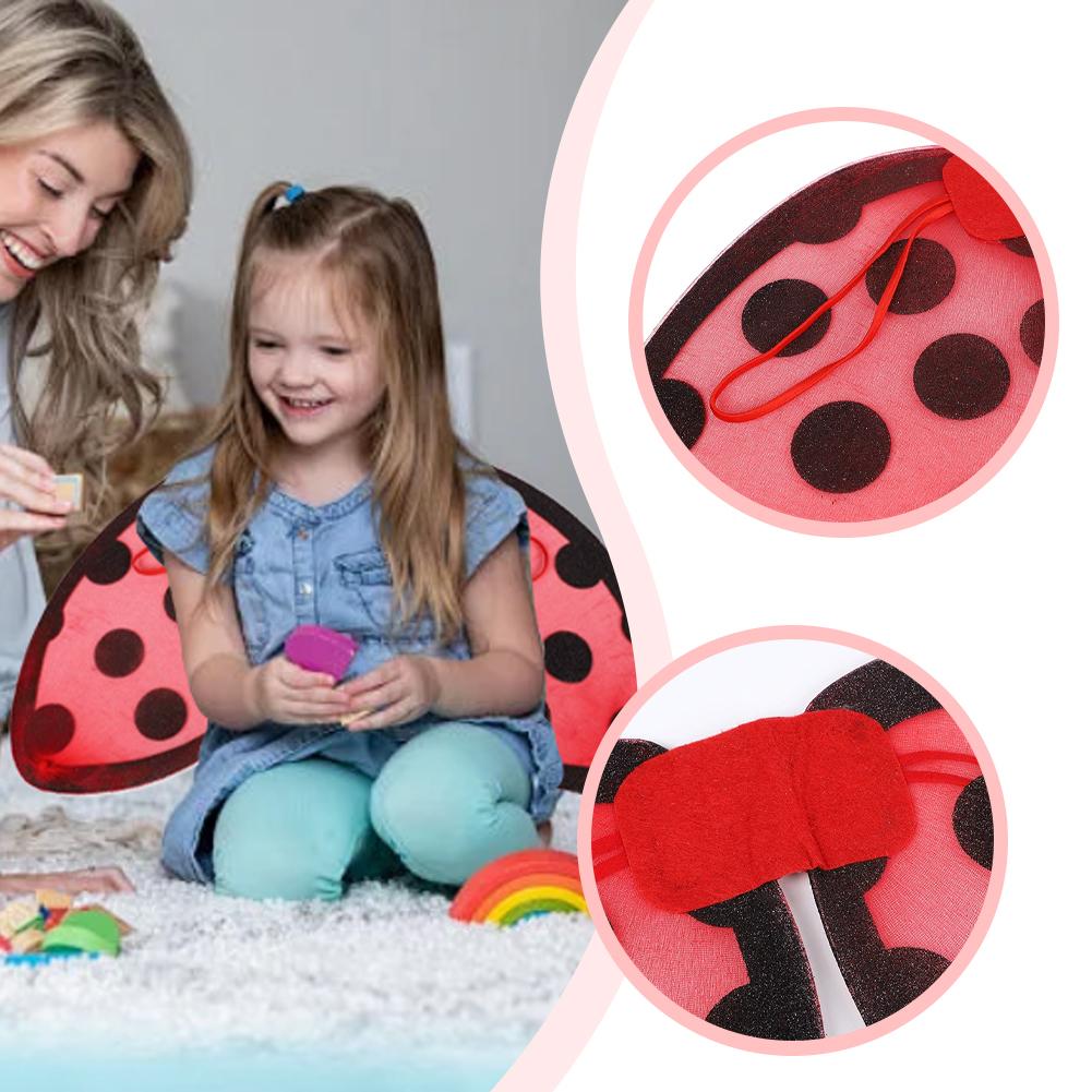 Glitters Ladybird Wings Girl Lady Bug Fancy Dress Festival Party Masquerade Halloween Ladybird Cosplay Costume Kid Adult