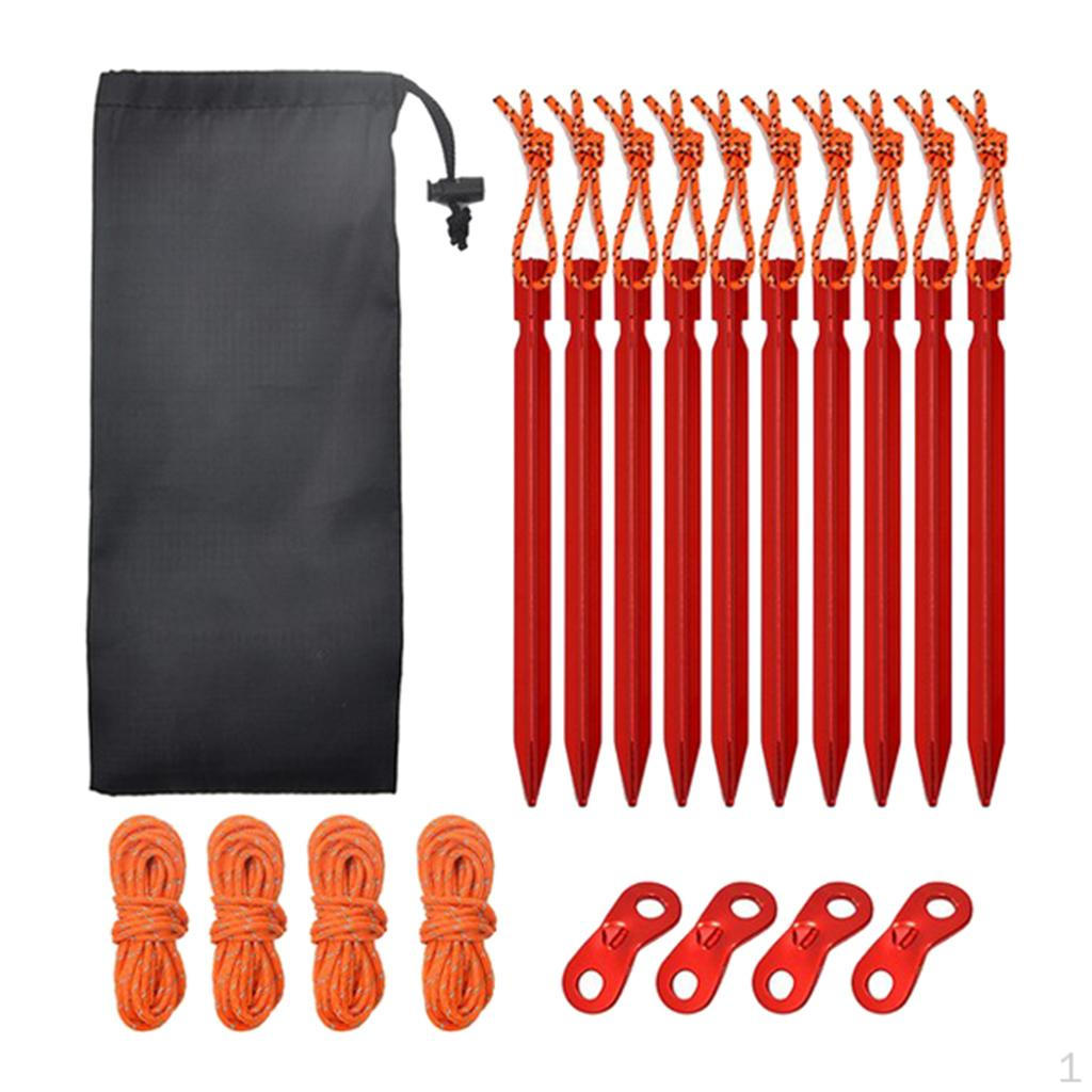 10 Pieces Tent Stake Kit Durable Pegs 18cm