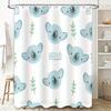 Adorable Koala Blue Shower Curtain Set for Bath Decoration Hello Text Green Branches Pattern Home Decor Waterproof Fabric 72''x8