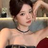 Pure desire sweet cool babes chocker collar niche design sense leather collarbone necklace neck zero