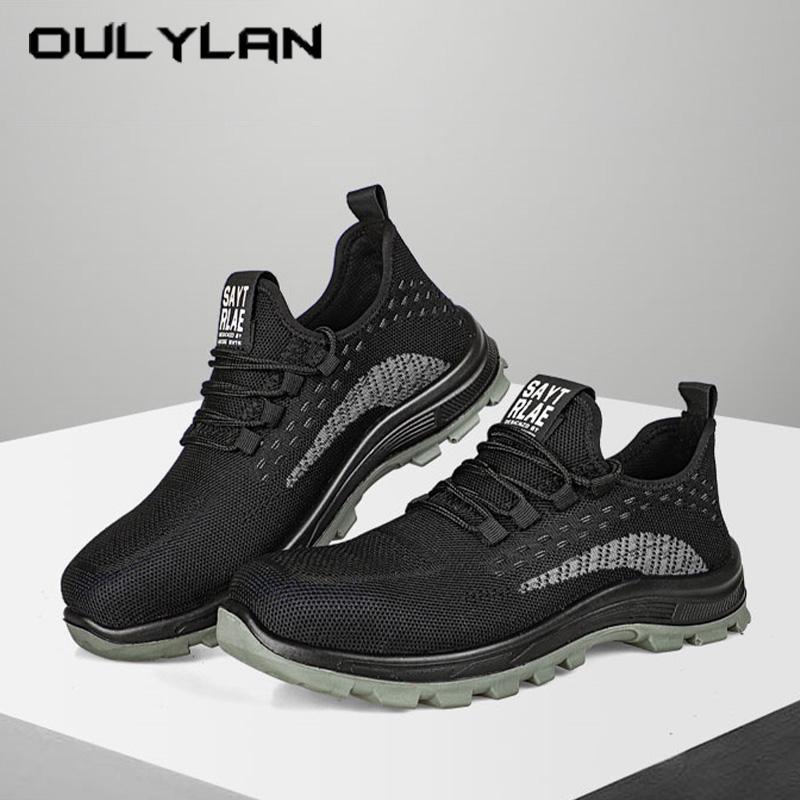 Oulylan Male Light Steel Toe Safety Footwear Summer Anti-Smash Durable Labor Shoes Comfort Breathable Work Protection Sneakers