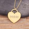 Nidin Ins Fashion New Creative Design Zircon MOM Letter Heart Shape Necklace Personalized Jewelry Party Accessories Gift