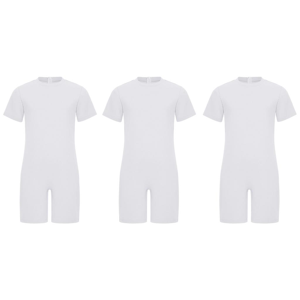 3 Stuks Jongens Adaptieve Bodysuit Speciale Behoeften Makkelijk Aan te Trekken Verborgen Rits op de Rug Korte Mouwen Jumpsuit