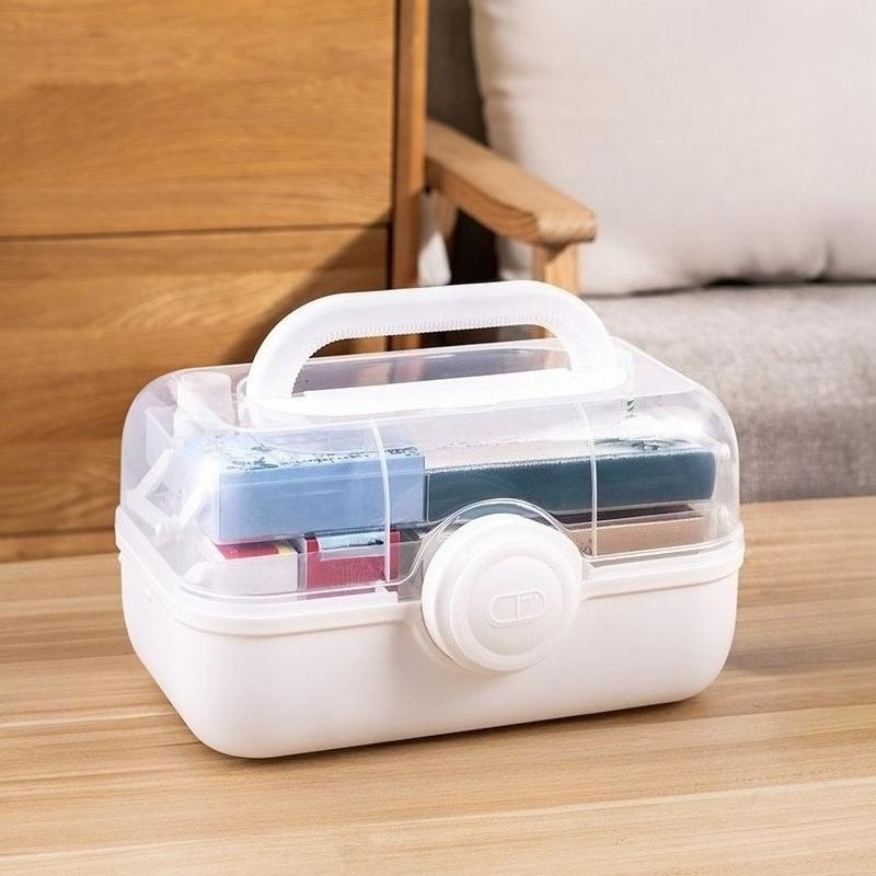 Large Capacity Multi-layer Medicine Storage Box, Household Medicine Storage Box, Portable First Aid Kit, Detachable Medicine Box