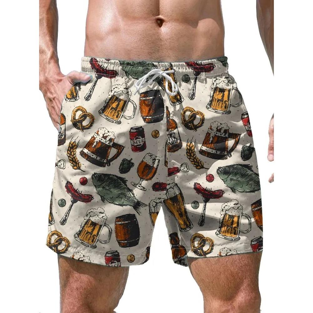 Men's Essential Casual Shorts Outdoor Wear Creative Fun Colorful 3D Printed Shorts Loose Casual Plus Breathable Cool Summer Versatile Shorts