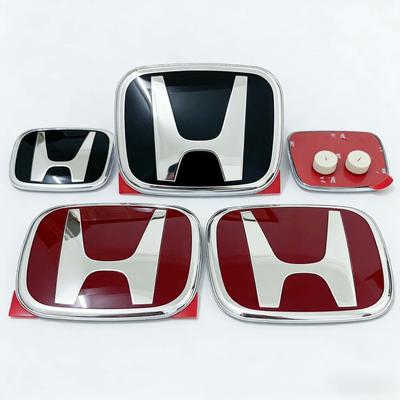 1 peça Emblema Adesivo H 3D Personalizado para Honda Civic VEZEL CRV City Accord Fit Odyssey Capô Dianteiro Grelha Frontal Porta-malas Traseiro Adesivo com Logo H OC3