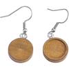 SHUANE 40pcs Wood cabochon Earring Base Settings Blank Stainless Steel Hooks DIY Accessories for Making Earrings (12MM Dia)
